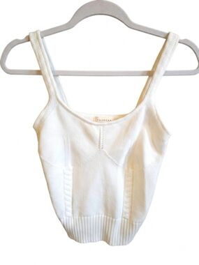 Promesa White Knit Cropped Tank Top
